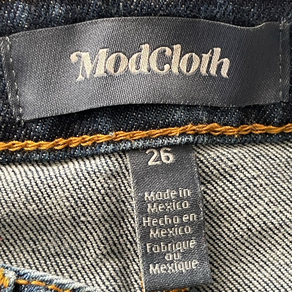 MODCLOTH Boysh Straight Leg Blue Jeans sz 26 - Picture 4 of 5